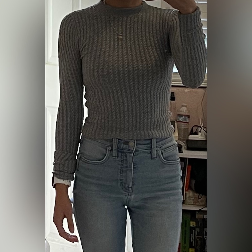 Bershka Grey Turtleneck Long Sleeve XS